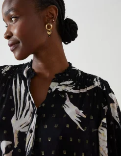 Women FatFace Shirts & Blouses|Swallow Print Evelyn Blouse