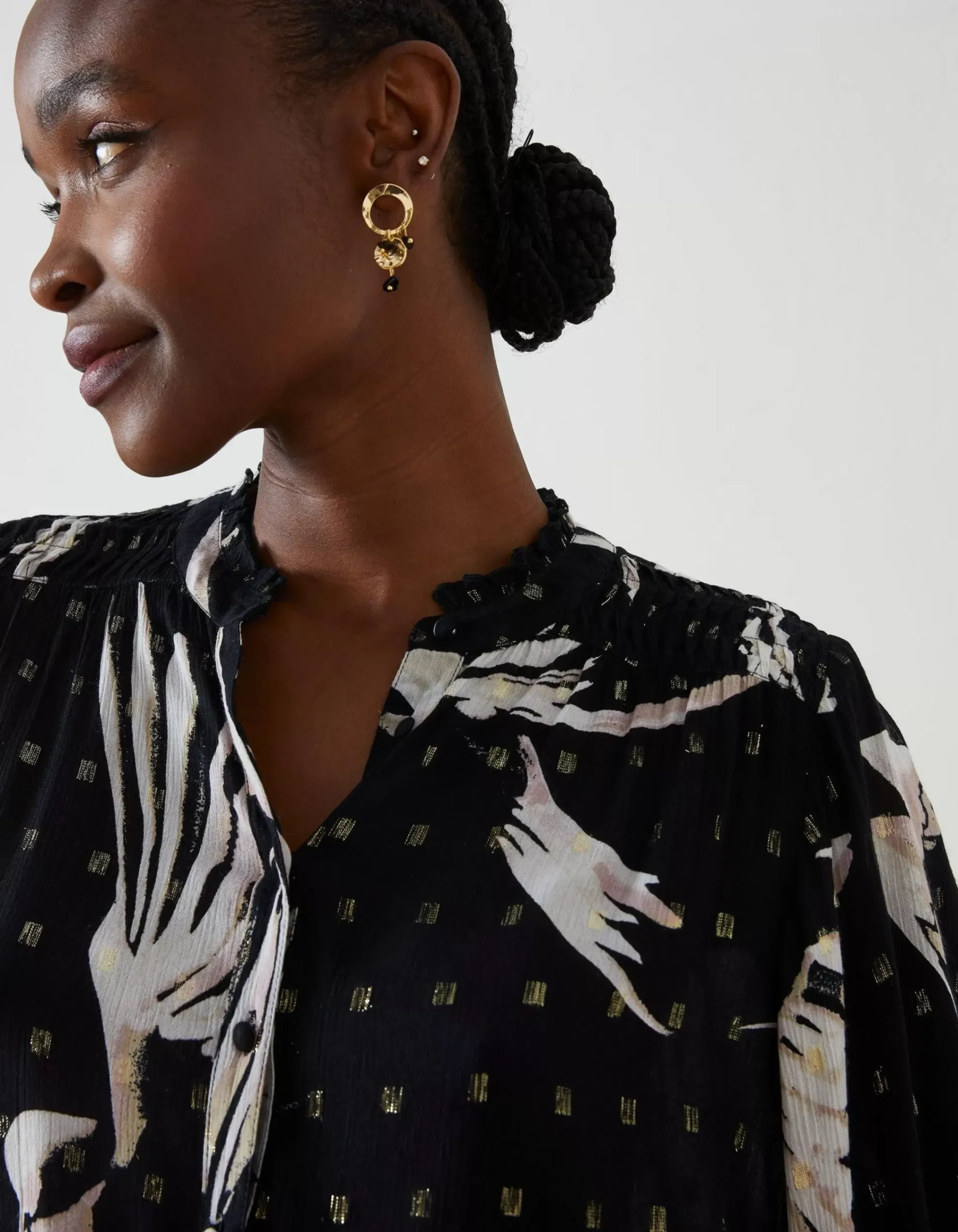 Women FatFace Shirts & Blouses|Swallow Print Evelyn Blouse