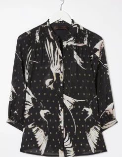 Women FatFace Shirts & Blouses|Swallow Print Evelyn Blouse