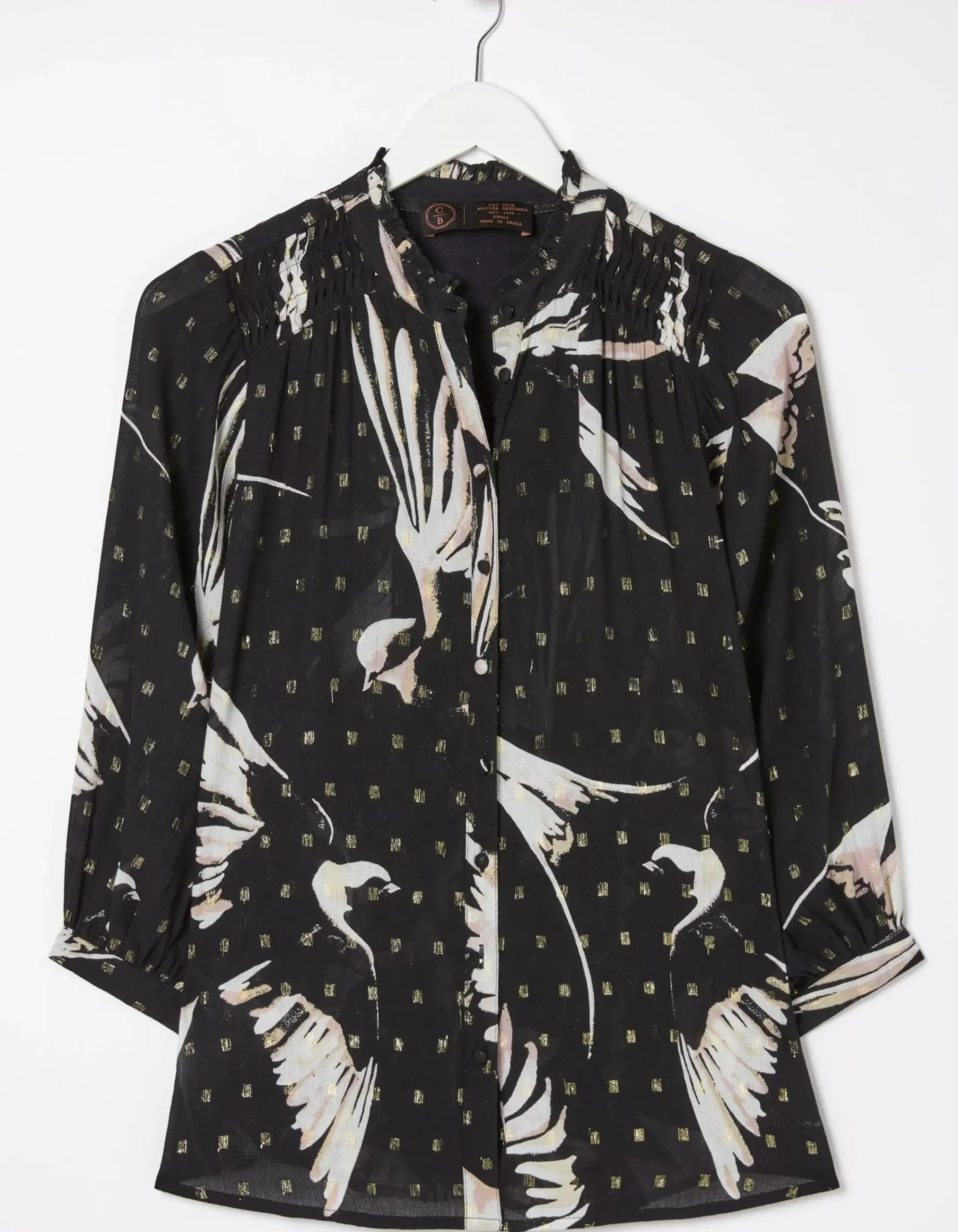 Women FatFace Shirts & Blouses|Swallow Print Evelyn Blouse