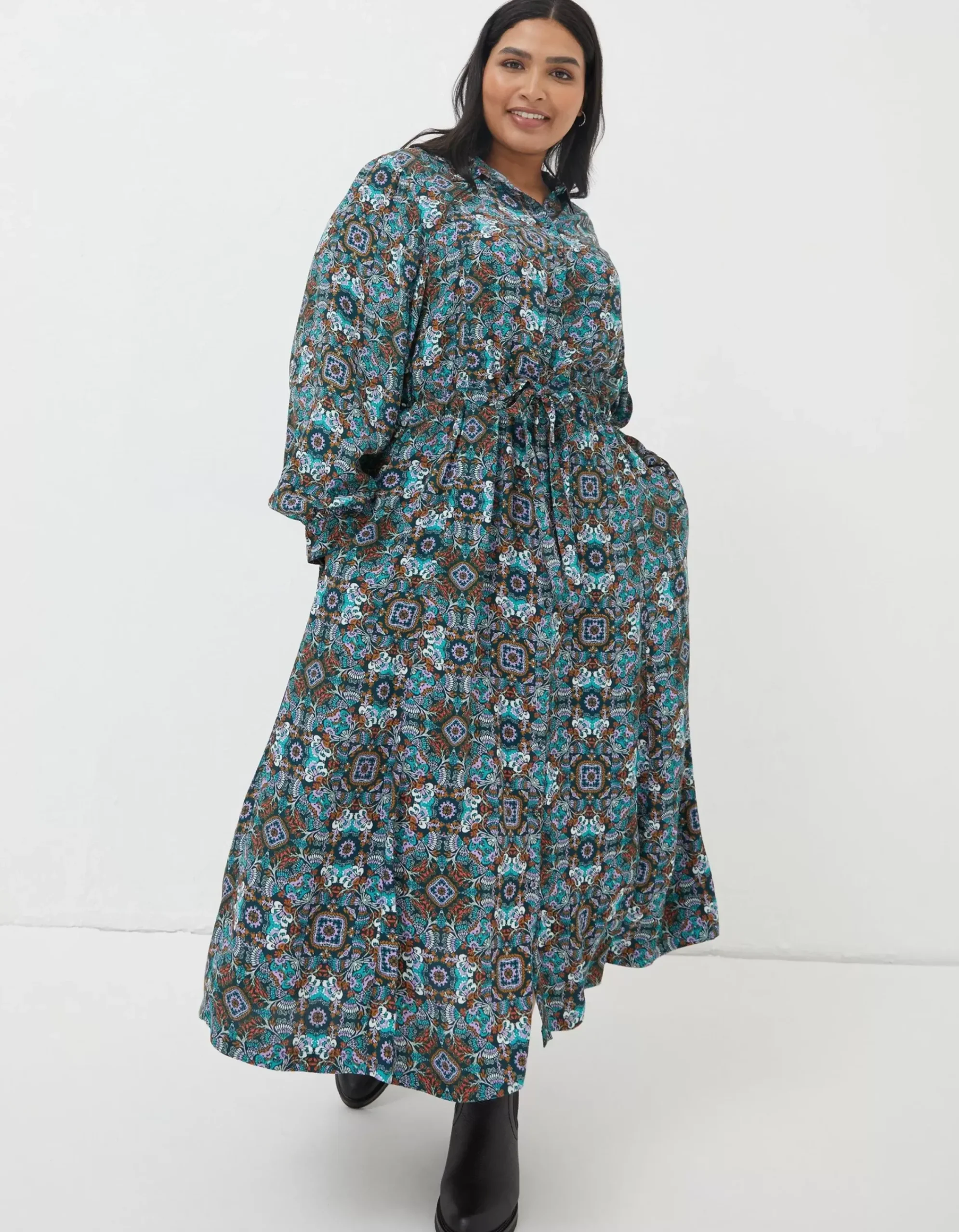 Women FatFace Dresses|Swinley Mirrored Midi Dress