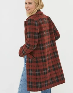 Women FatFace Coats & Jackets|Tanya Wool Blend Check Coat