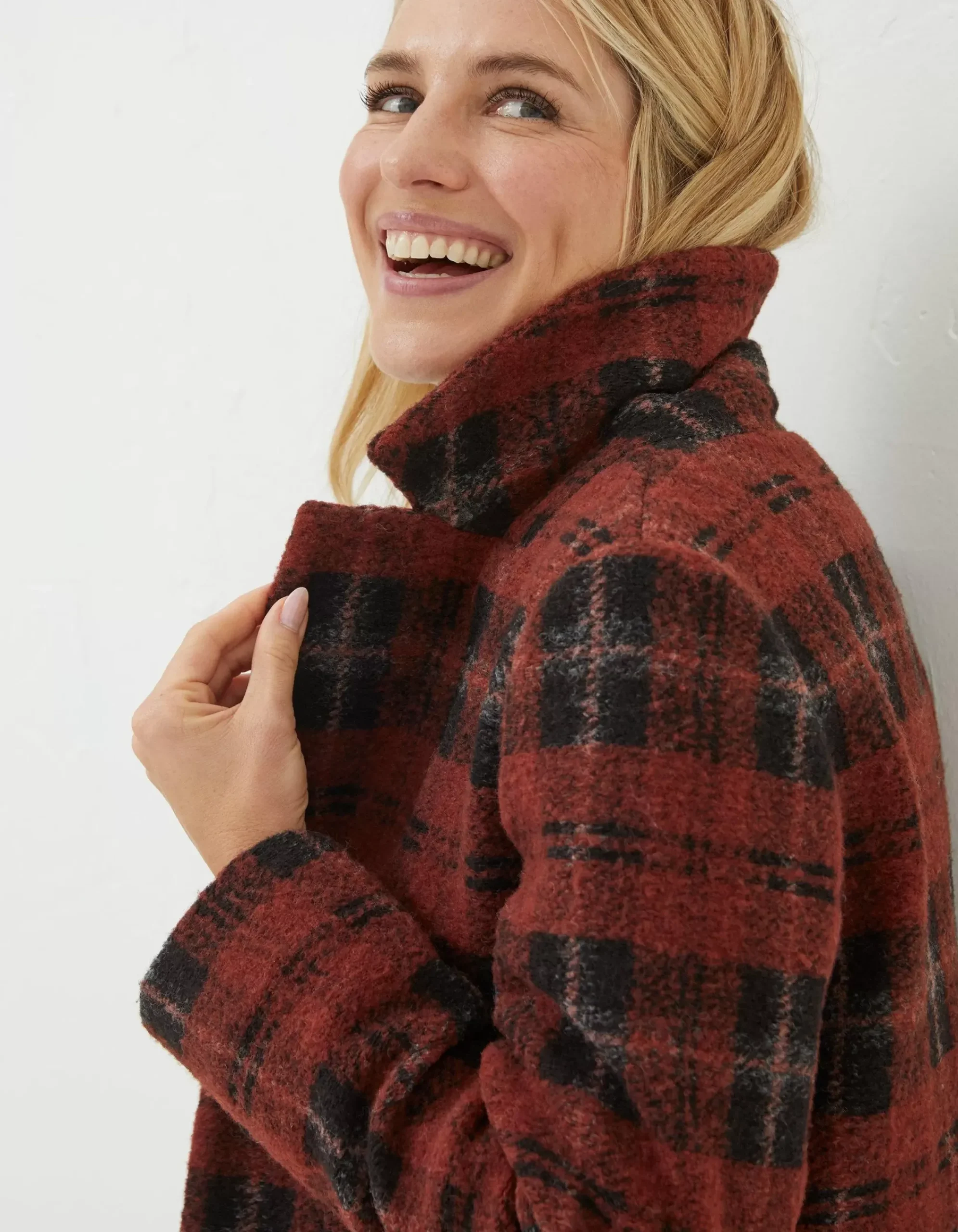 Women FatFace Coats & Jackets|Tanya Wool Blend Check Coat