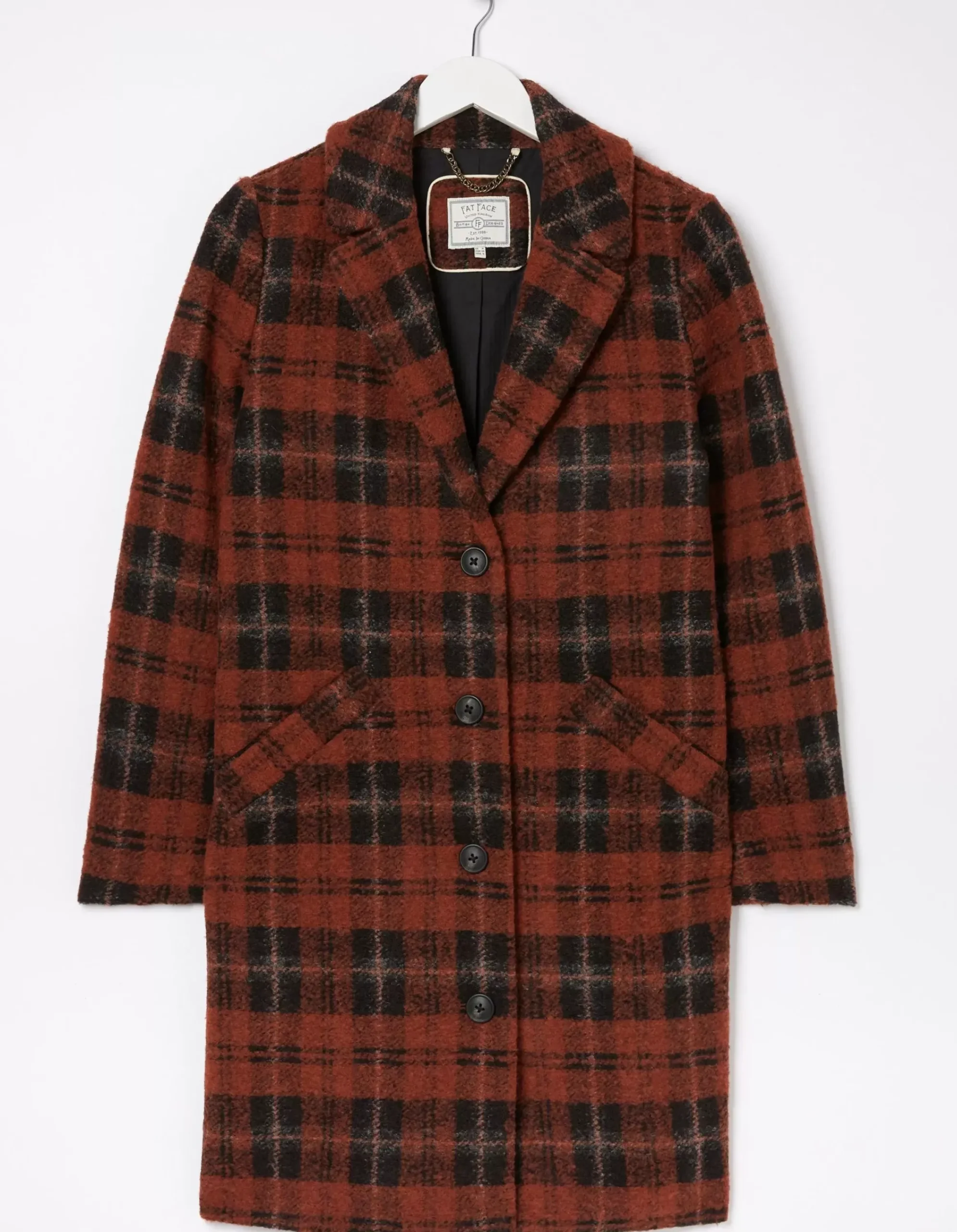 Women FatFace Coats & Jackets|Tanya Wool Blend Check Coat