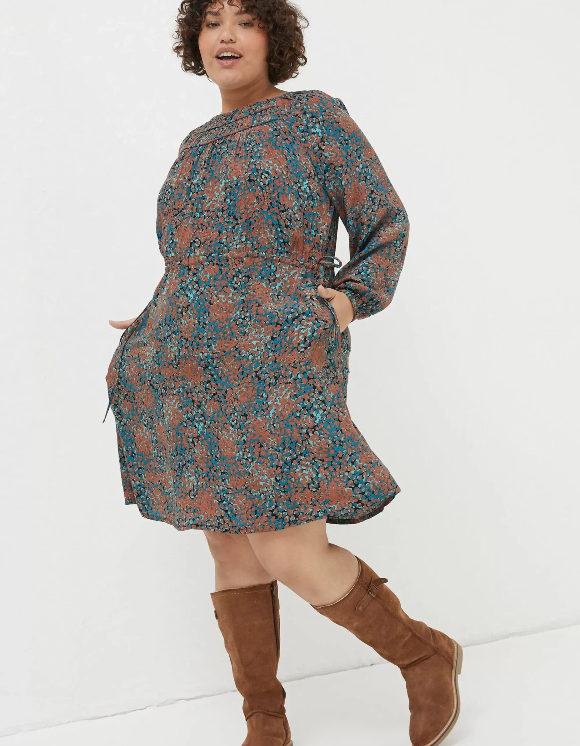 Women FatFace Dresses|Taylor Textured Spot Dress