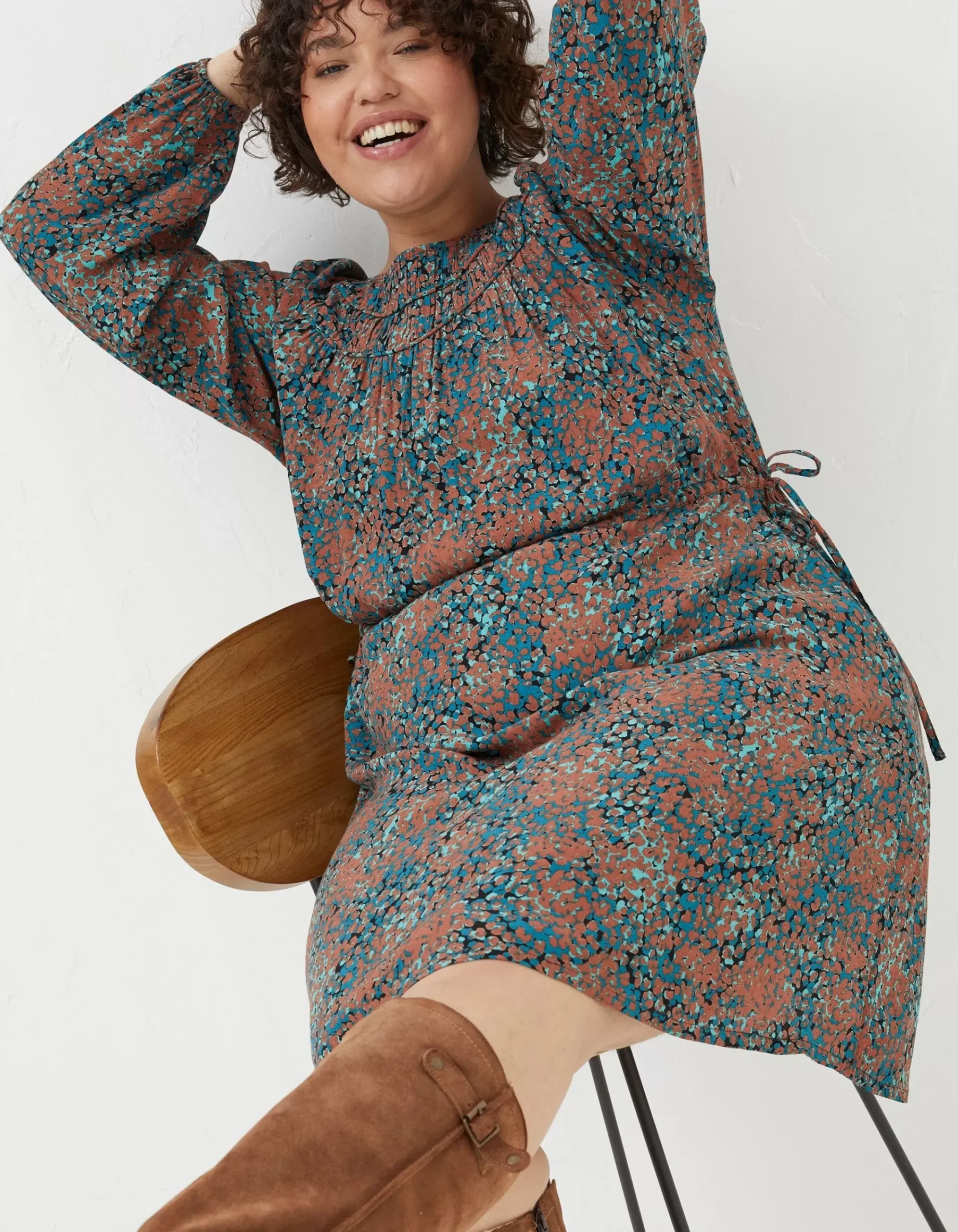 Women FatFace Dresses|Taylor Textured Spot Dress