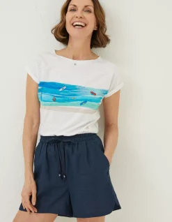 Women FatFace Shorts|Tenby Linen Short