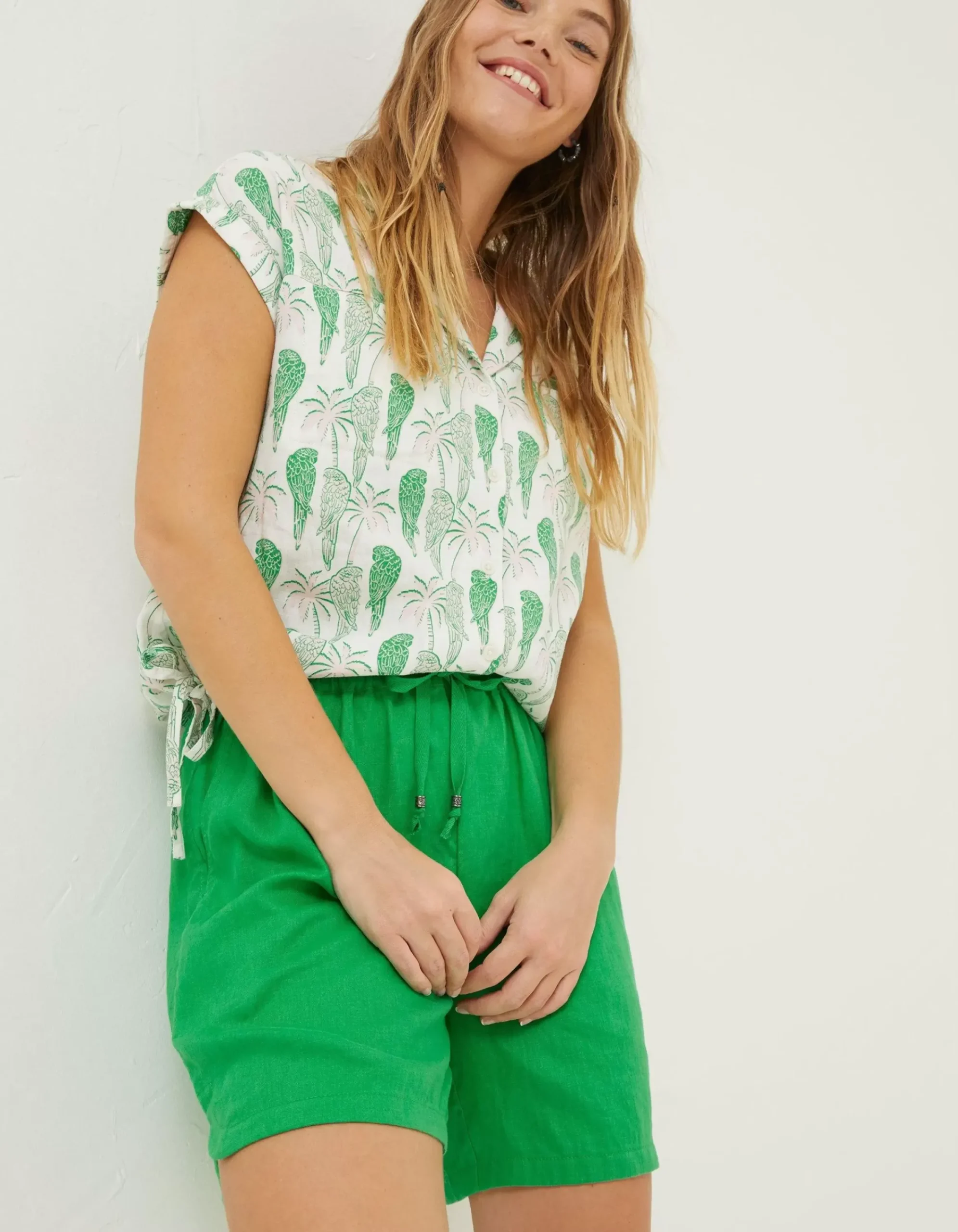 Women FatFace Shorts|Tenby Linen Short