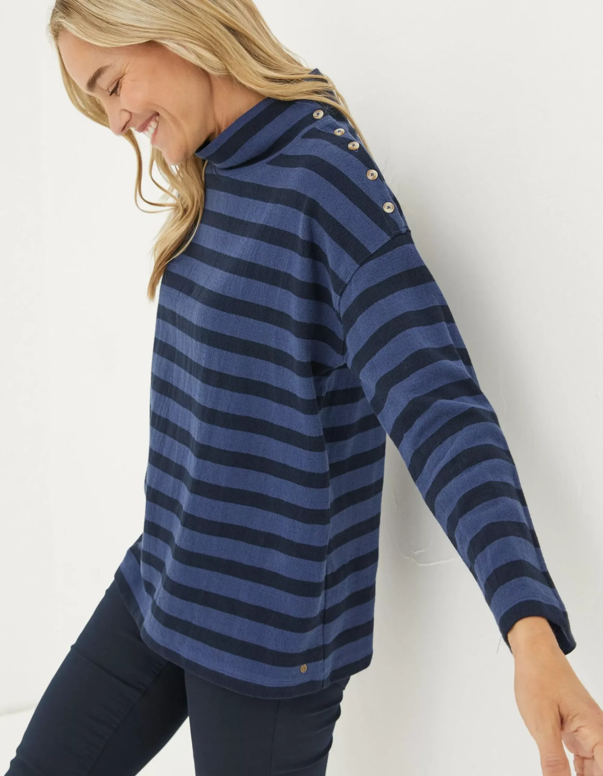 Women FatFace Sweatshirts & Hoodies|Thayer Funnel Stripe Sweatshirt