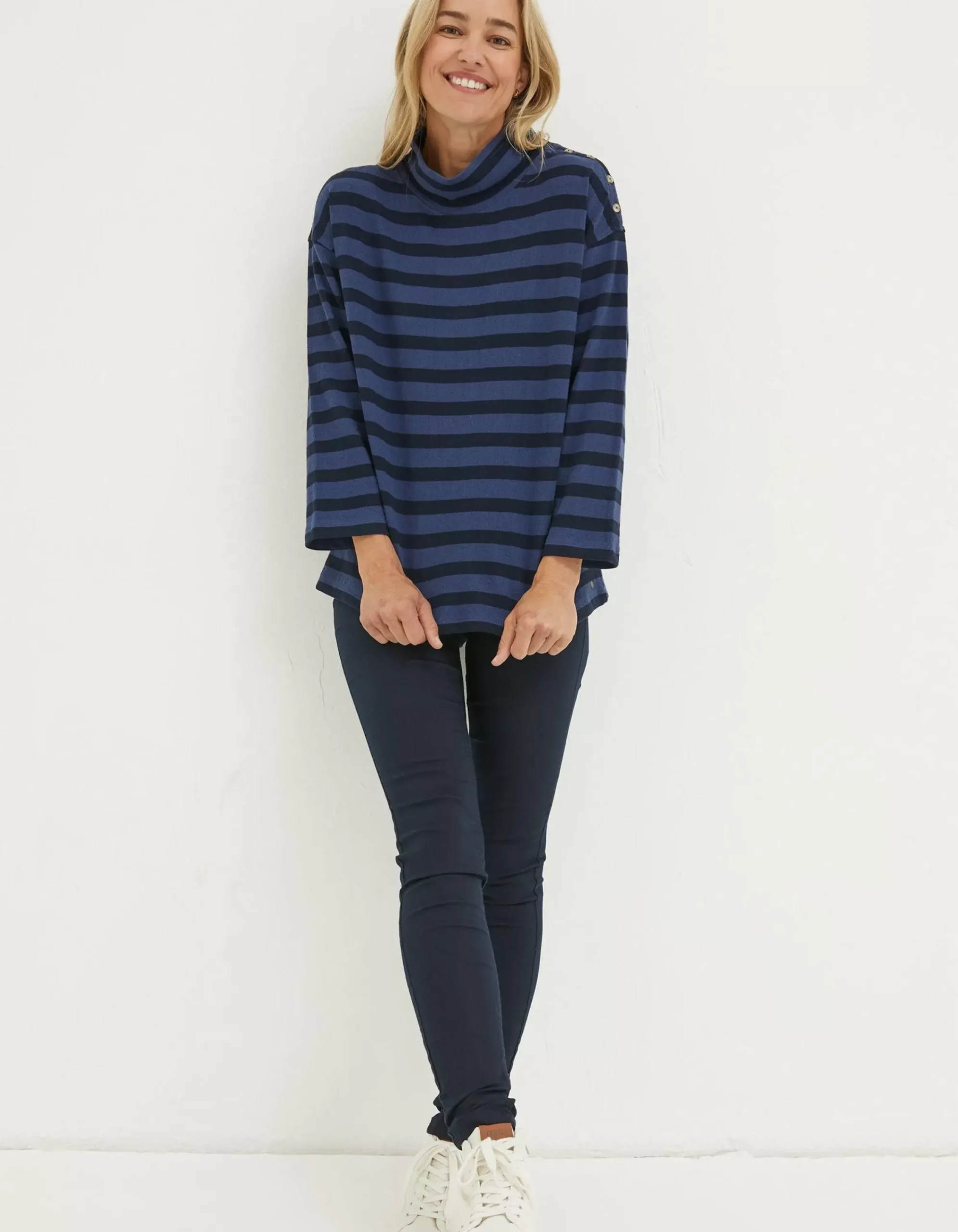 Women FatFace Sweatshirts & Hoodies|Thayer Funnel Stripe Sweatshirt