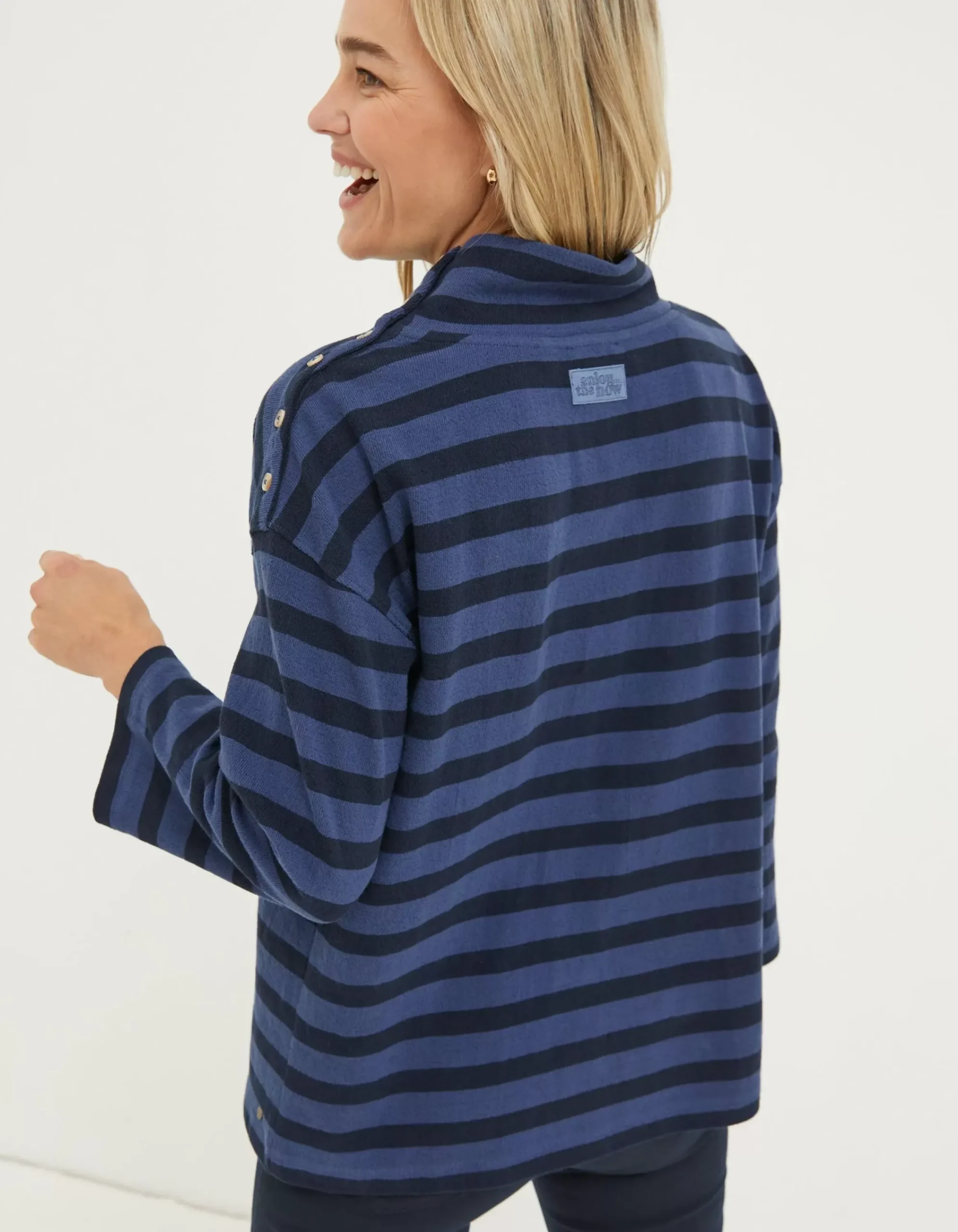 Women FatFace Sweatshirts & Hoodies|Thayer Funnel Stripe Sweatshirt
