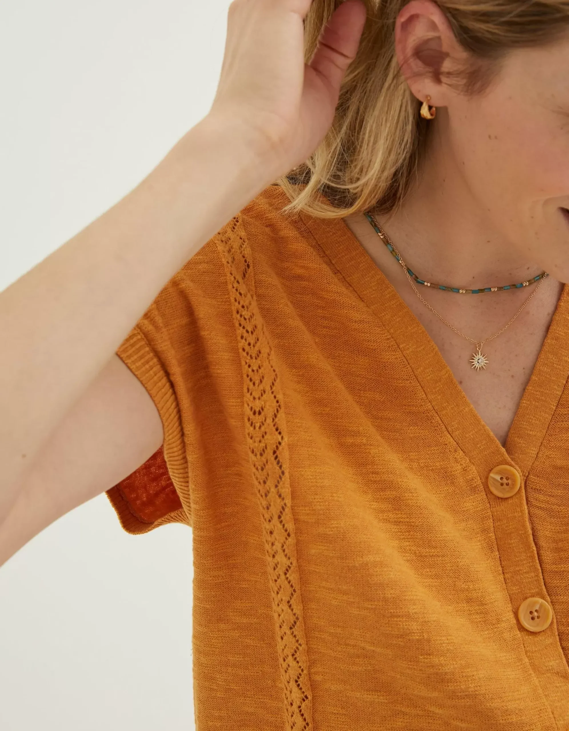 Women FatFace Knitwear|Thea Button Cardi