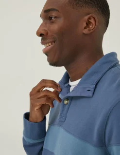 Men FatFace Sweatshirts & Hoodies|Thorpe Rugby Stripe Half Neck