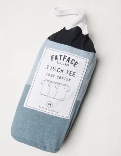 Men FatFace T-Shirts|Three Pack Crew Neck T-Shirts