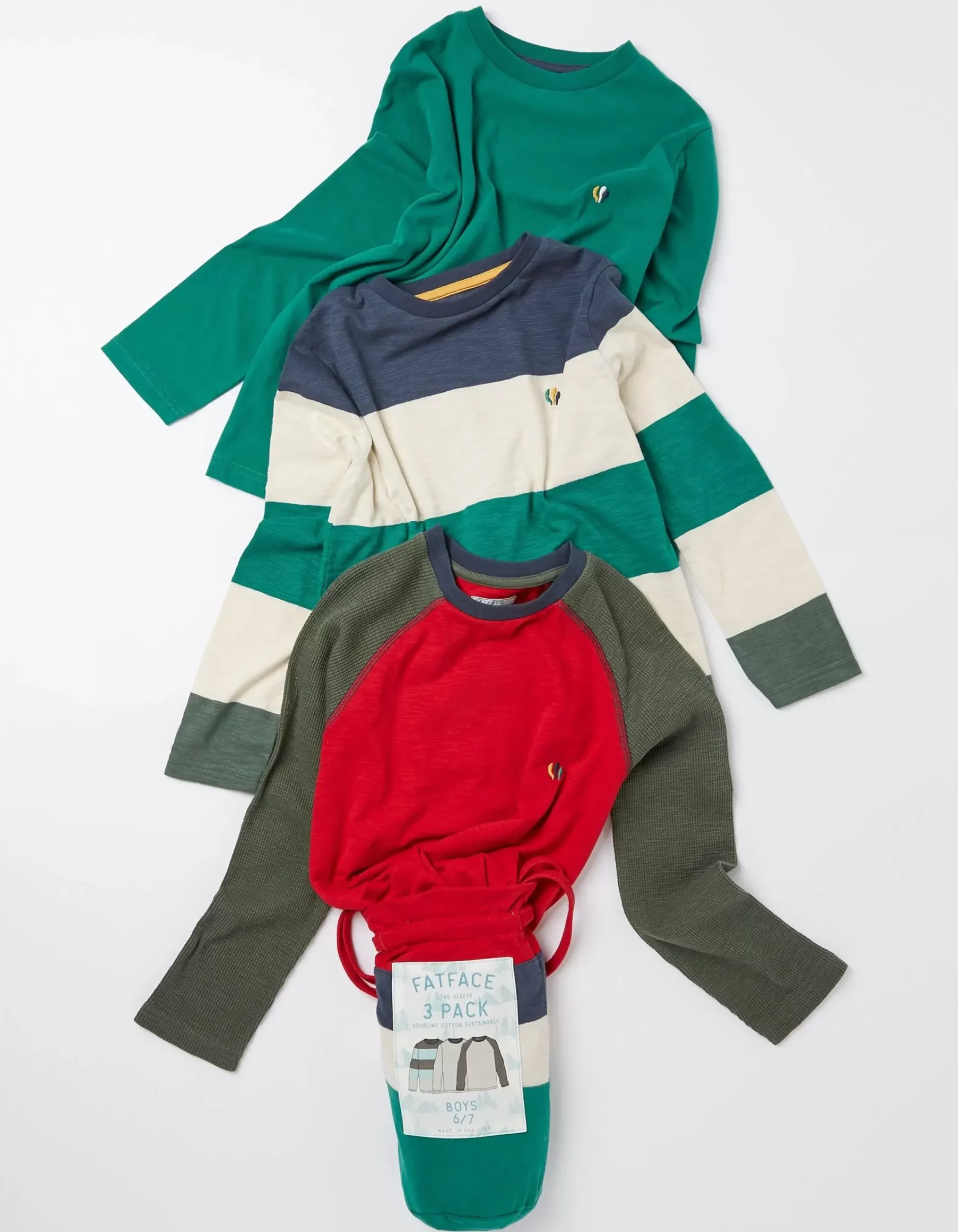 Boys FatFace View All|Three Pack Long Sleeve T-Shirts