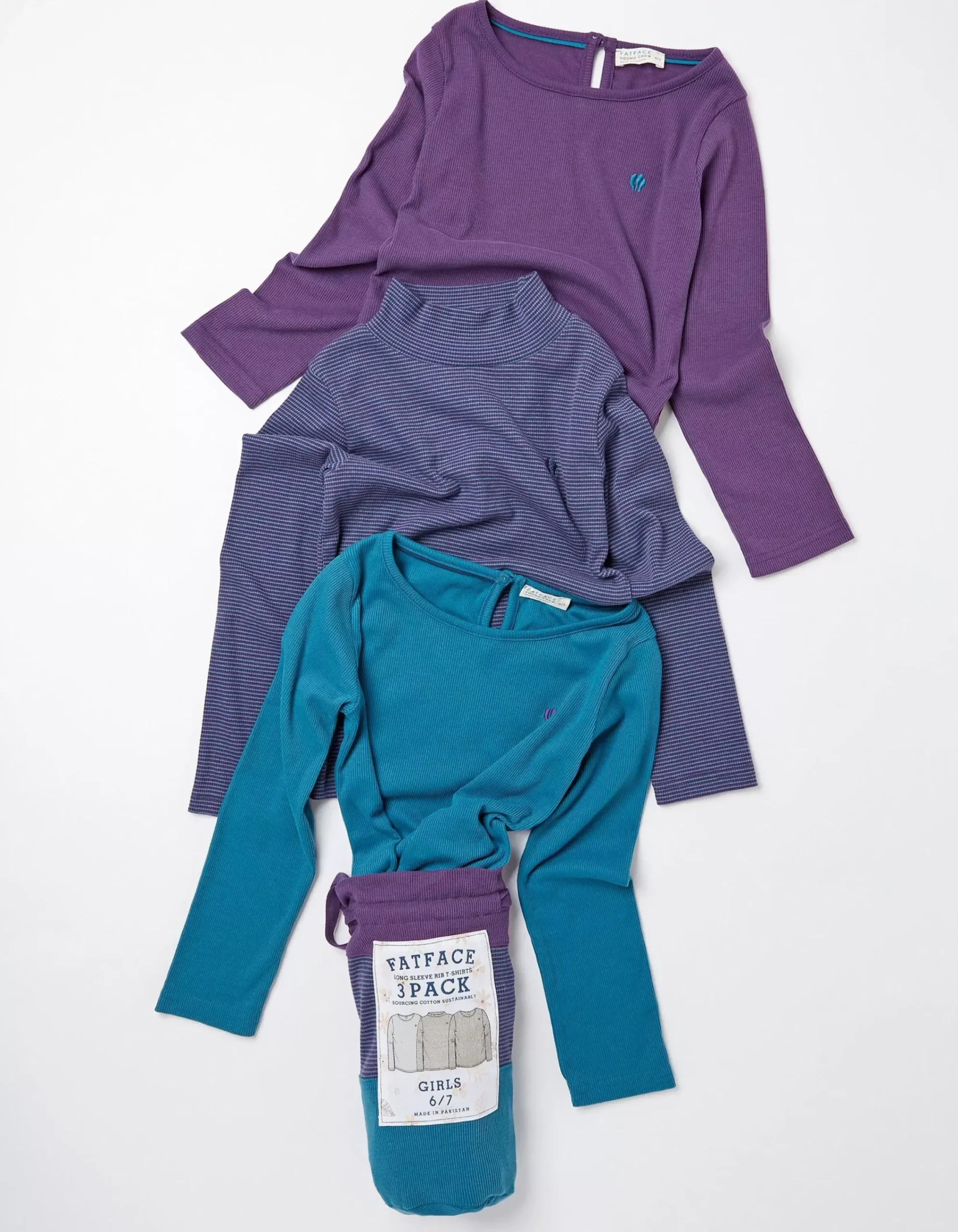 Girls FatFace View All|Three Pack Long Sleeve T-Shirts