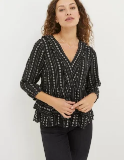 Women FatFace Shirts & Blouses|Tibby Frill Floral Blouse