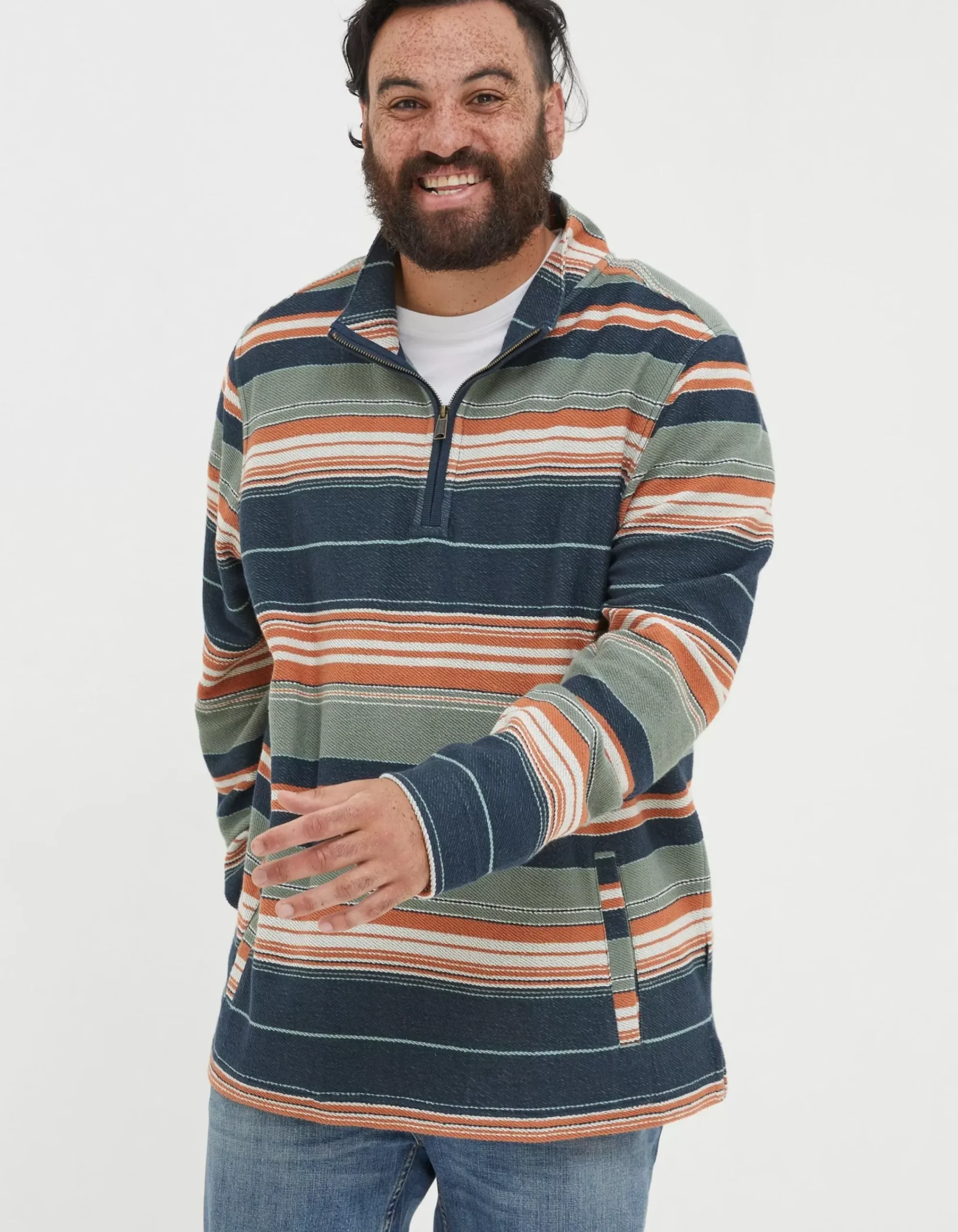 Men FatFace View All|Trescowe Half Neck Sweatshirt