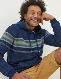 Men FatFace View All|Trescowe Indigo Stripe Hoodie