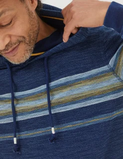 Men FatFace View All|Trescowe Indigo Stripe Hoodie