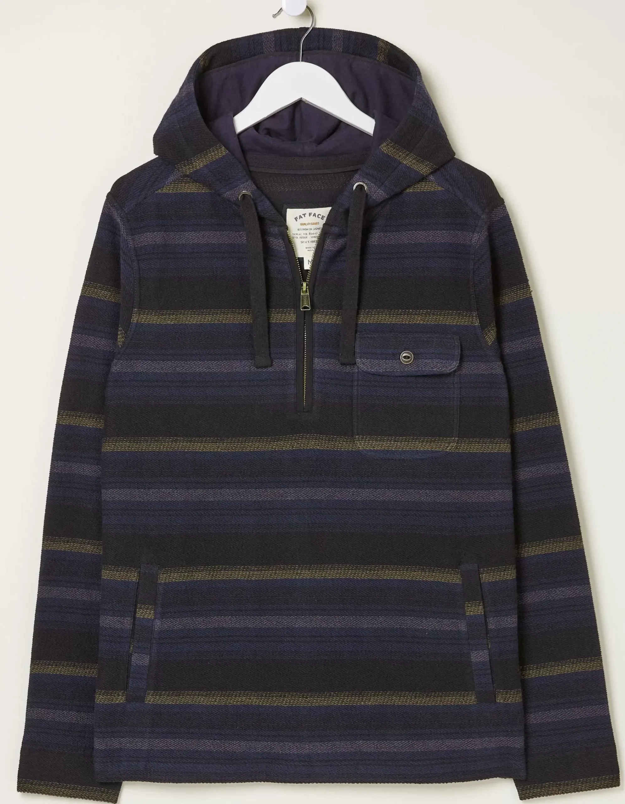Men FatFace Sweatshirts & Hoodies|Trescowe Stripe Half Zip Hoodie