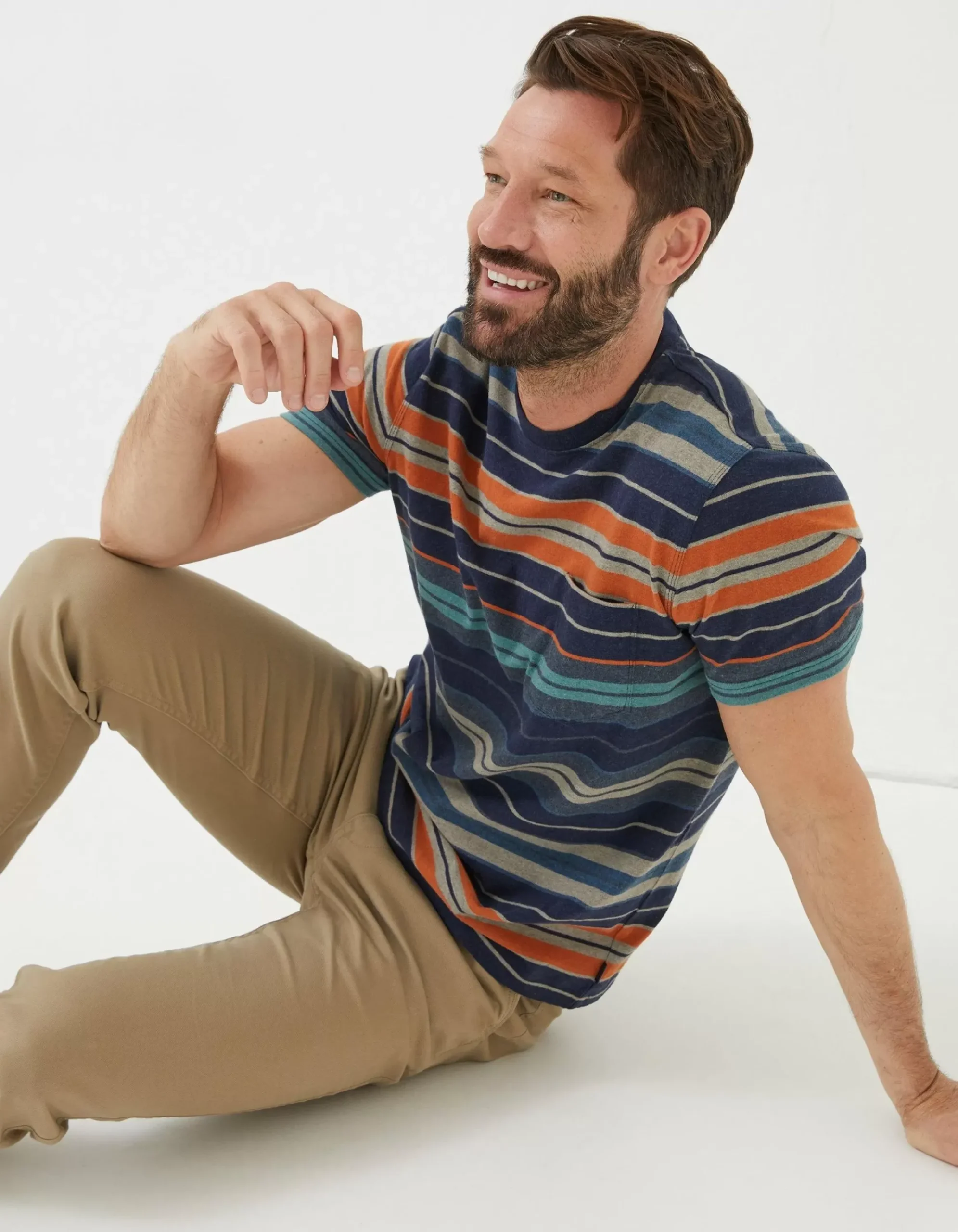 Men FatFace T-Shirts|Trescowe Stripe T-Shirt