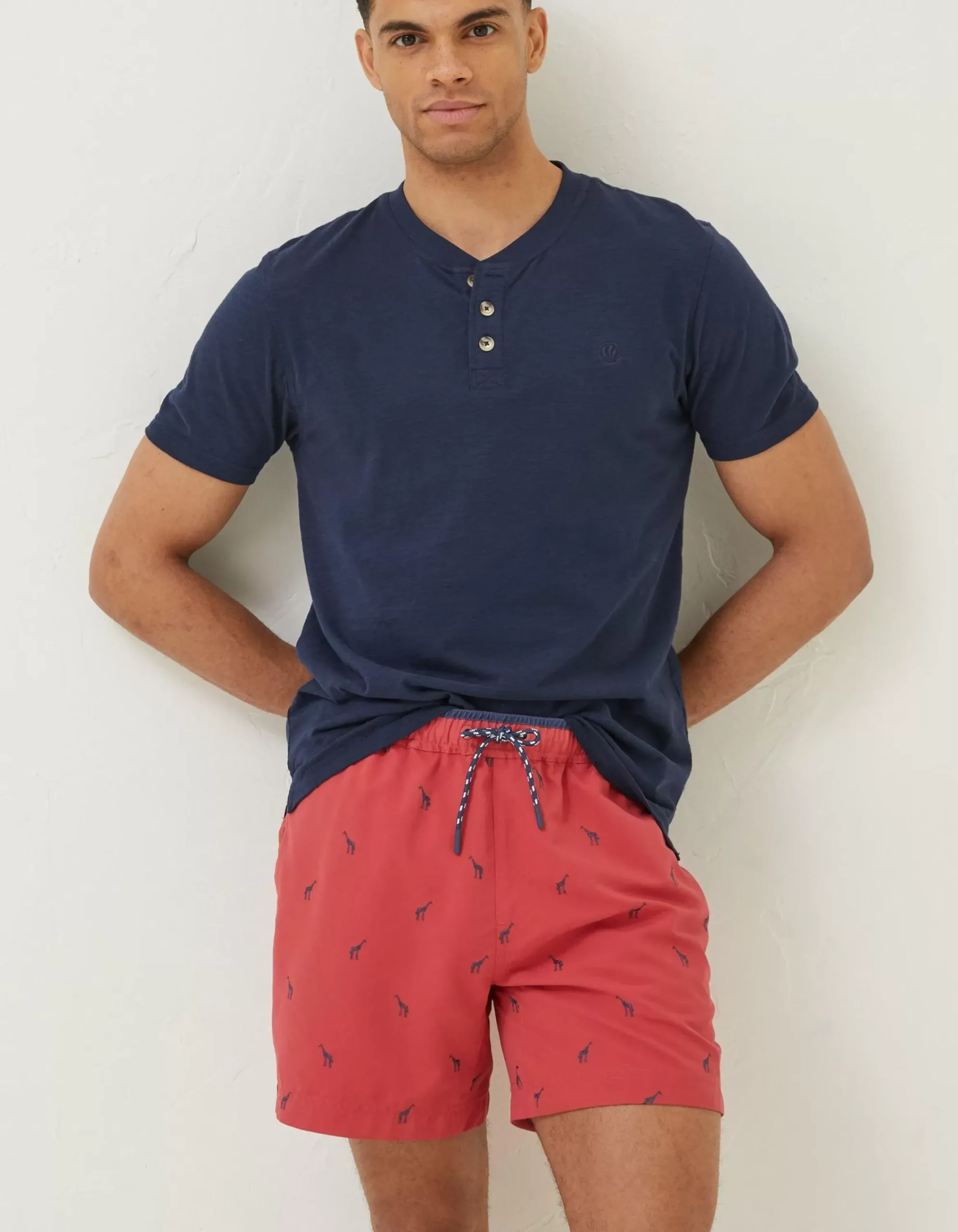 Men FatFace Swimwear|Trevose Giraffe Swim Shorts