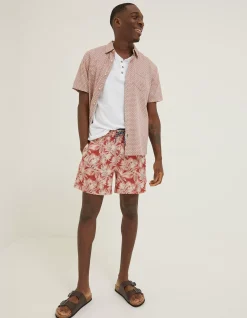 Men FatFace Swimwear|Trevose Leaf Print Swim Shorts