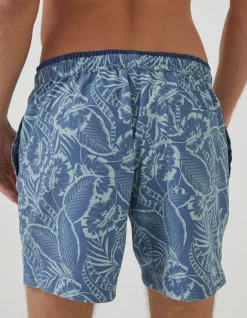 Men FatFace Swimwear|Trevose Palm Print Swim Shorts
