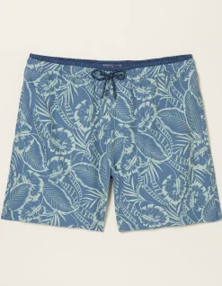 Men FatFace Swimwear|Trevose Palm Print Swim Shorts