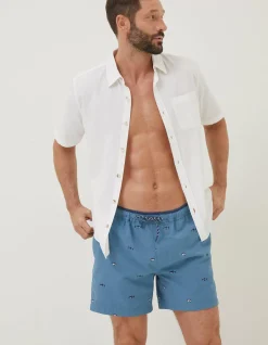 Men FatFace Swimwear|Trevose Shark Swim Shorts