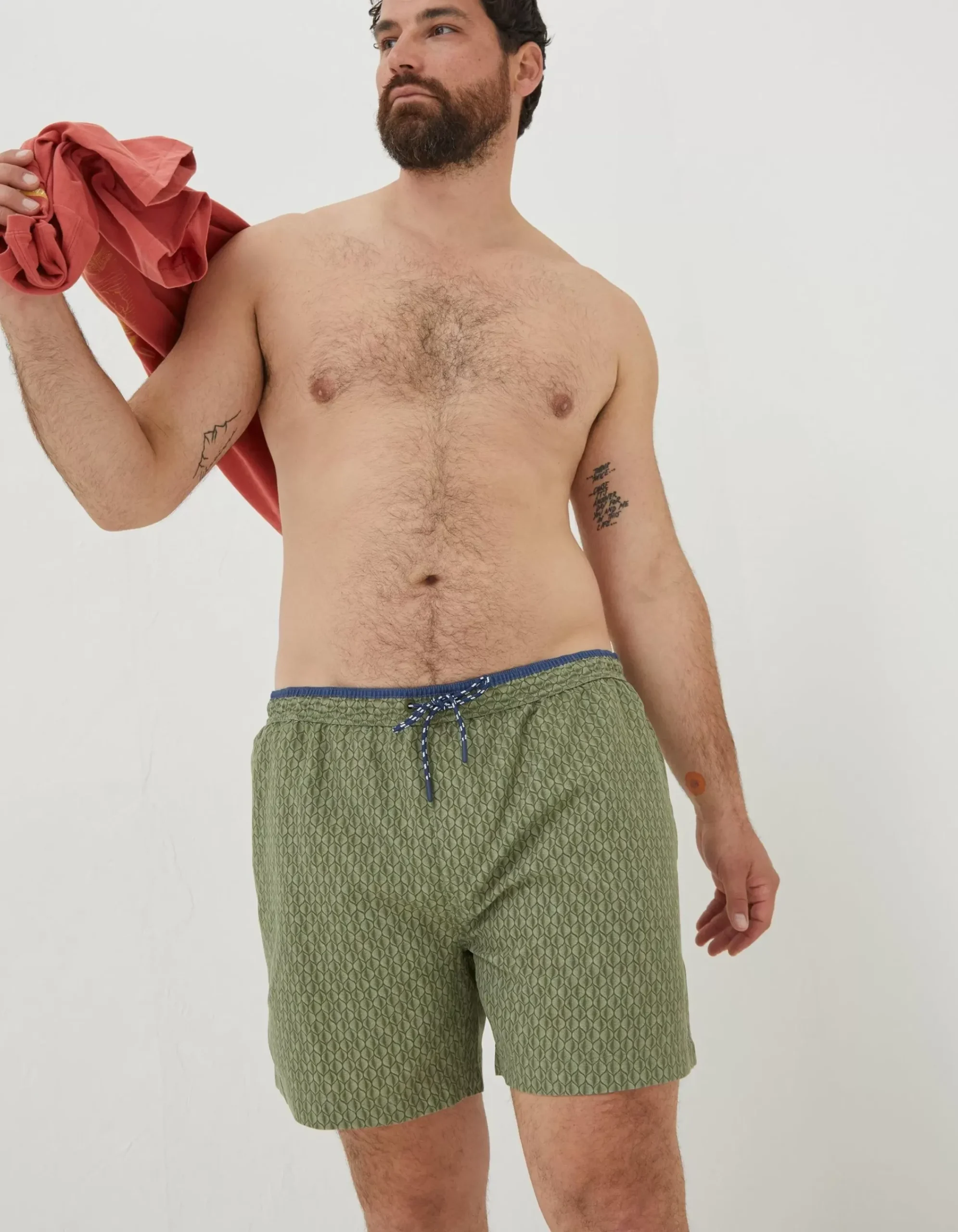 Men FatFace Swimwear|Trevose Shell Swim Shorts