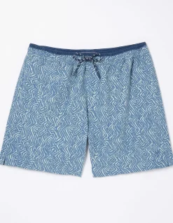 Men FatFace Swimwear|Trevose Tile Print Swim Shorts