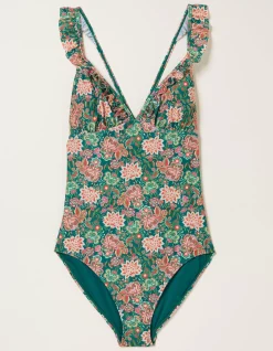 Women FatFace Beachwear & Swimwear|Tummy Control Paradise Frill Swimsuit