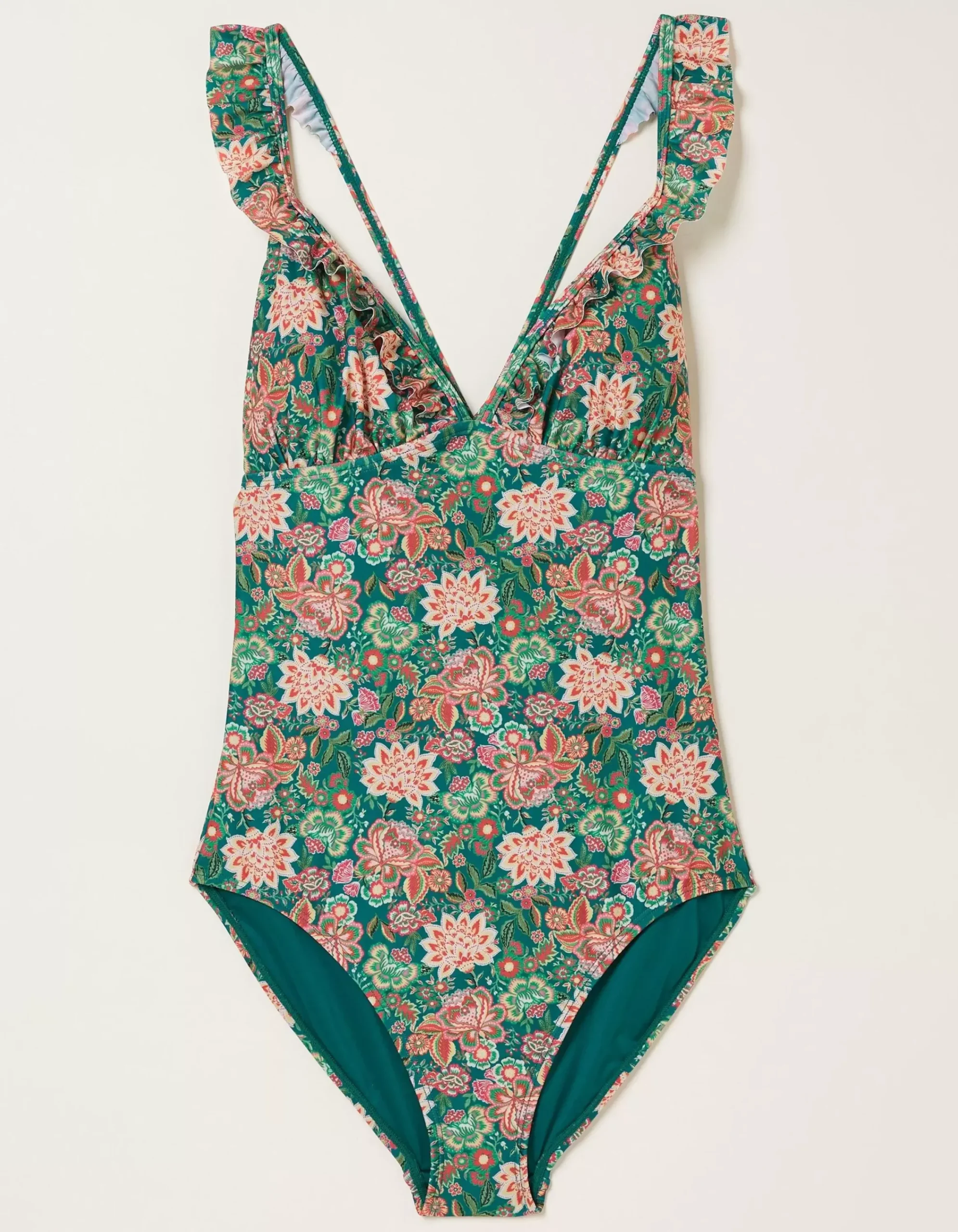 Women FatFace Beachwear & Swimwear|Tummy Control Paradise Frill Swimsuit