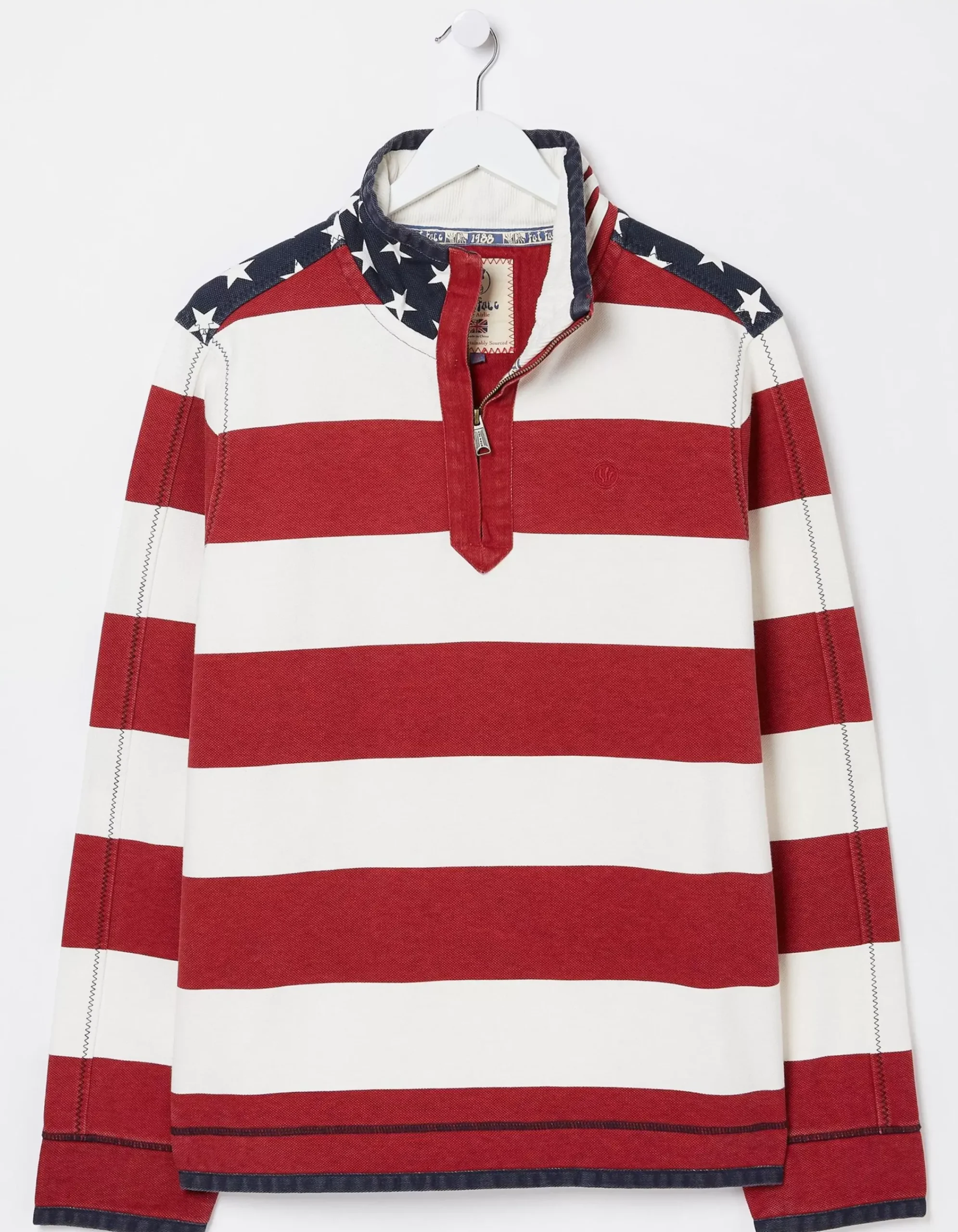 Men FatFace Sweatshirts & Hoodies|Usa Block Stripe Airlie Sweatshirt
