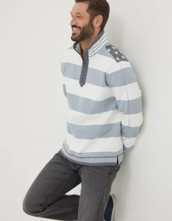 Men FatFace Sweatshirts & Hoodies|Usa Block Stripe Airlie Sweatshirt