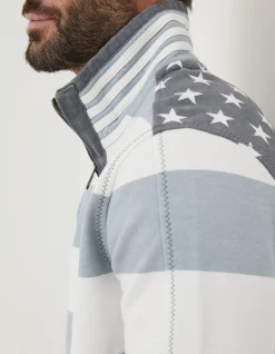 Men FatFace Sweatshirts & Hoodies|Usa Block Stripe Airlie Sweatshirt