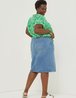 Women FatFace Shirts & Blouses|Val Leaf Linen Blend Shirt