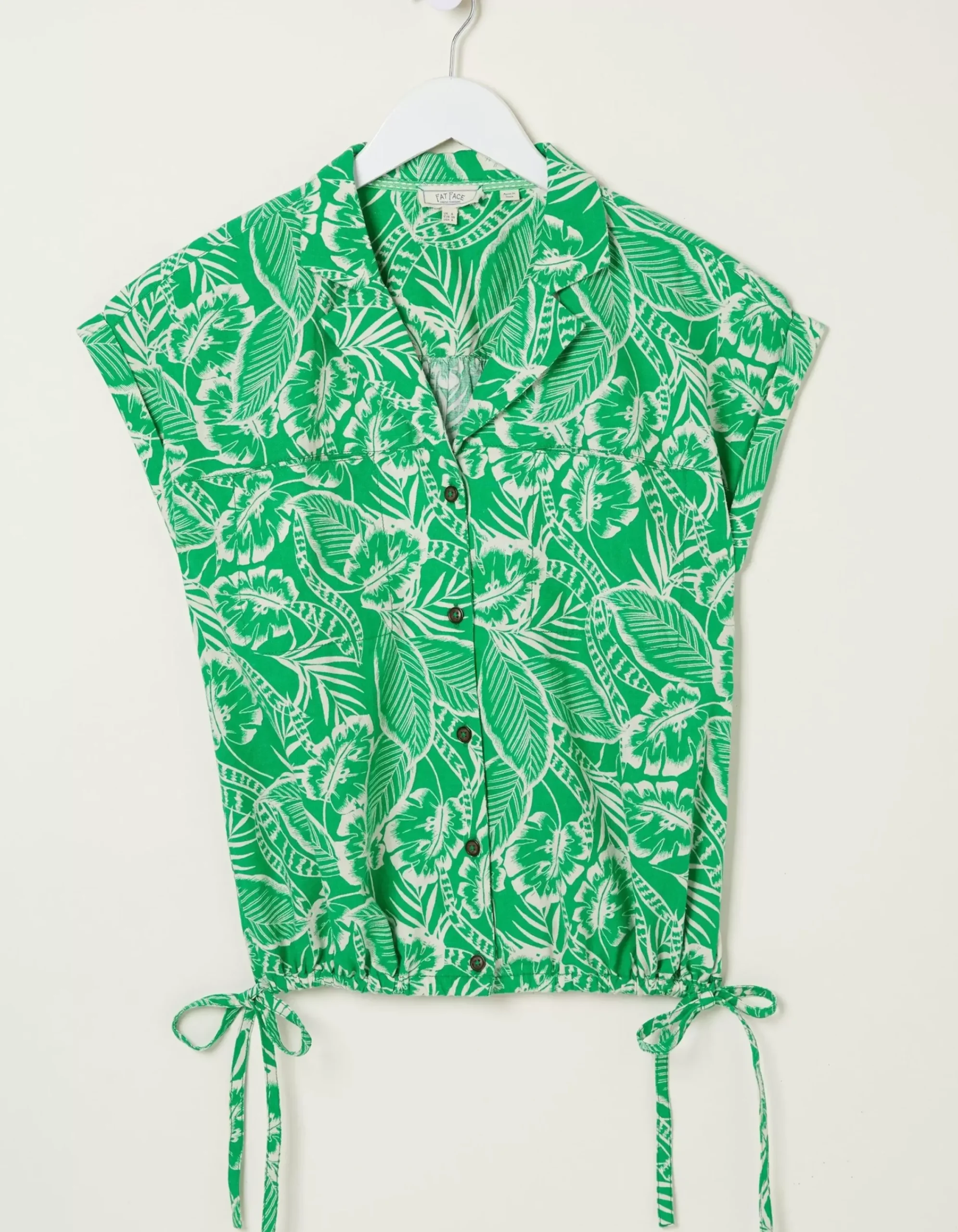 Women FatFace Shirts & Blouses|Val Leaf Linen Blend Shirt