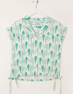 Women FatFace Shirts & Blouses|Val Parrot Linen Blend Shirt