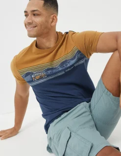 Men FatFace T-Shirts|Volkswagen Chest Stripe T-Shirt