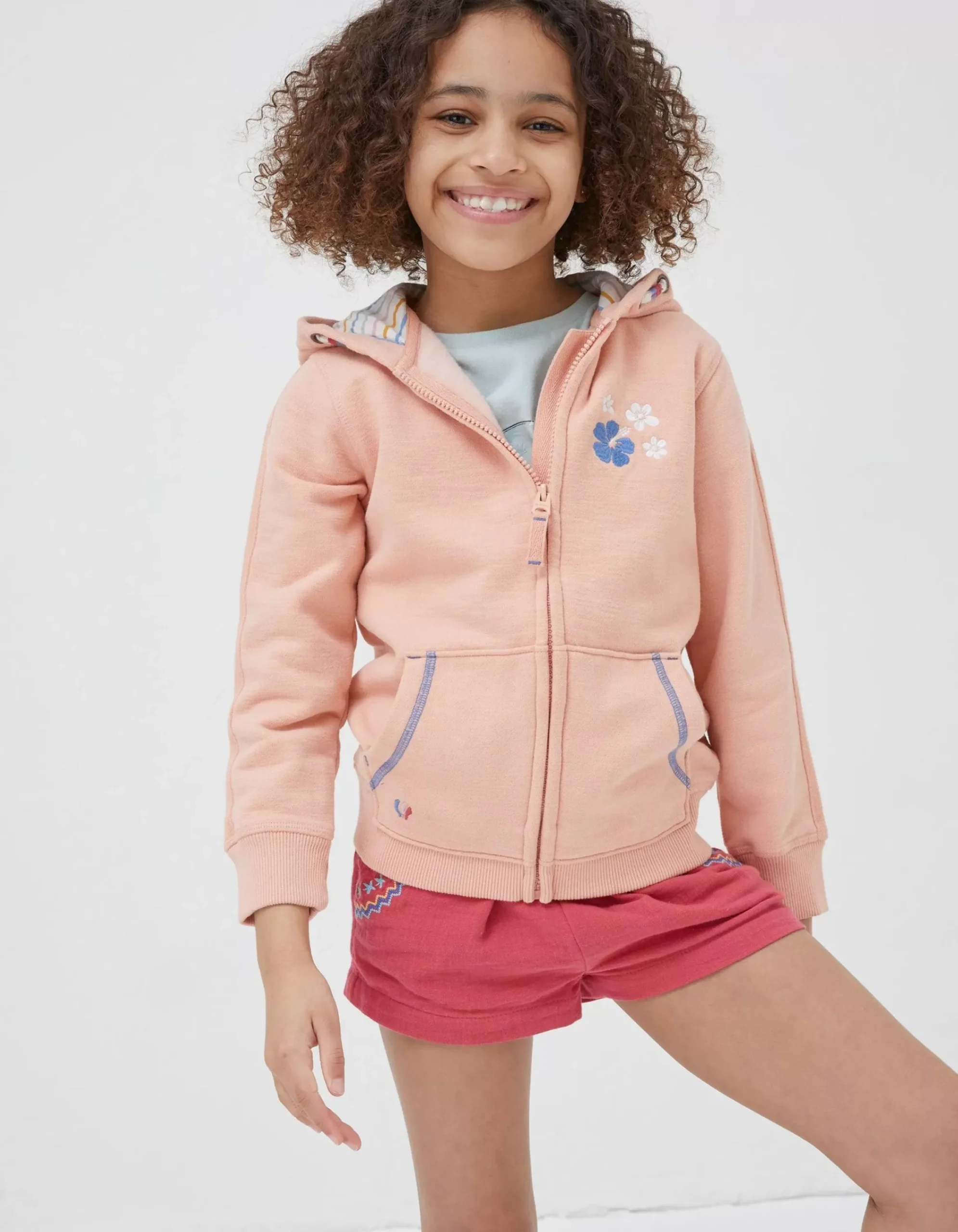 Girls FatFace View All|Vw Graphic Sweat Zip Through Hoodie