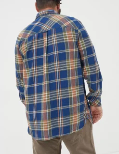 Men FatFace Shirts|Waddon Indigo Check Shirt