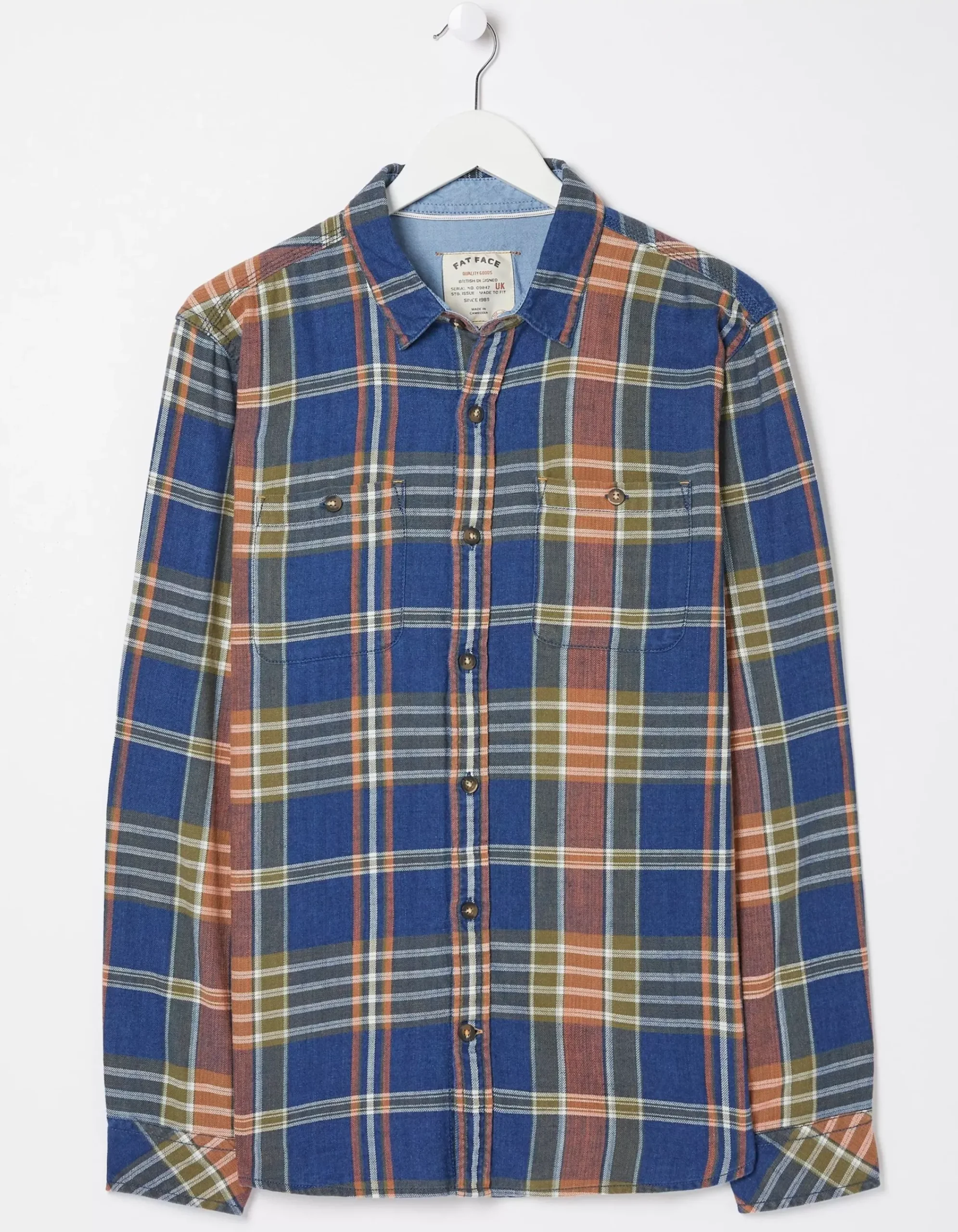 Men FatFace Shirts|Waddon Indigo Check Shirt