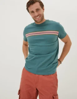 Men FatFace T-Shirts|West Bay Chest Stripe T-Shirt