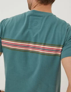 Men FatFace T-Shirts|West Bay Chest Stripe T-Shirt