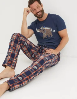 Men FatFace View All|Wilfred Woolly Mammoth Pyjama Bottoms