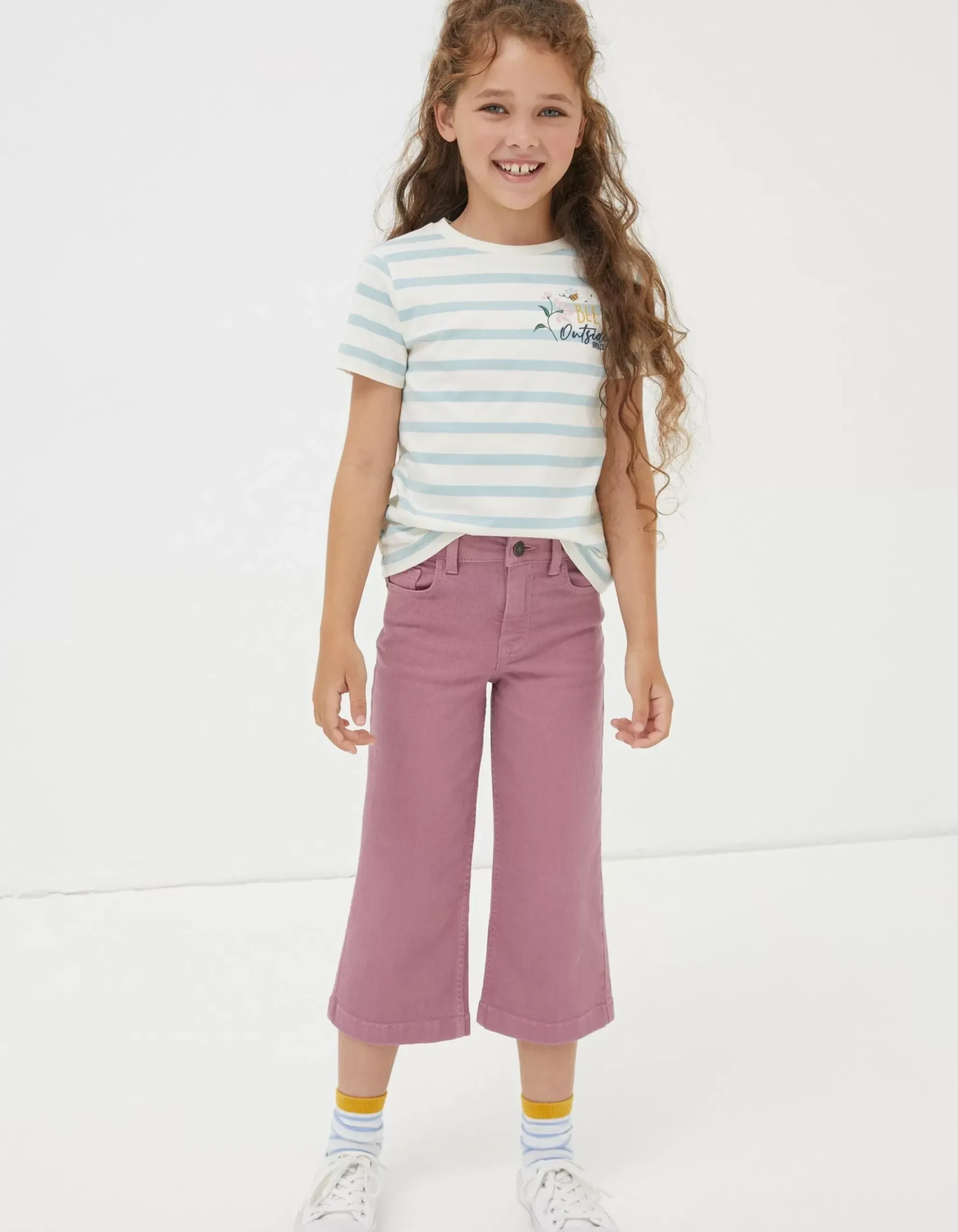 Girls FatFace View All|Willow Wide Leg Coloured Cropped Jeans