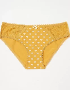 Women FatFace View All|Woodblock Bee Mini Knickers